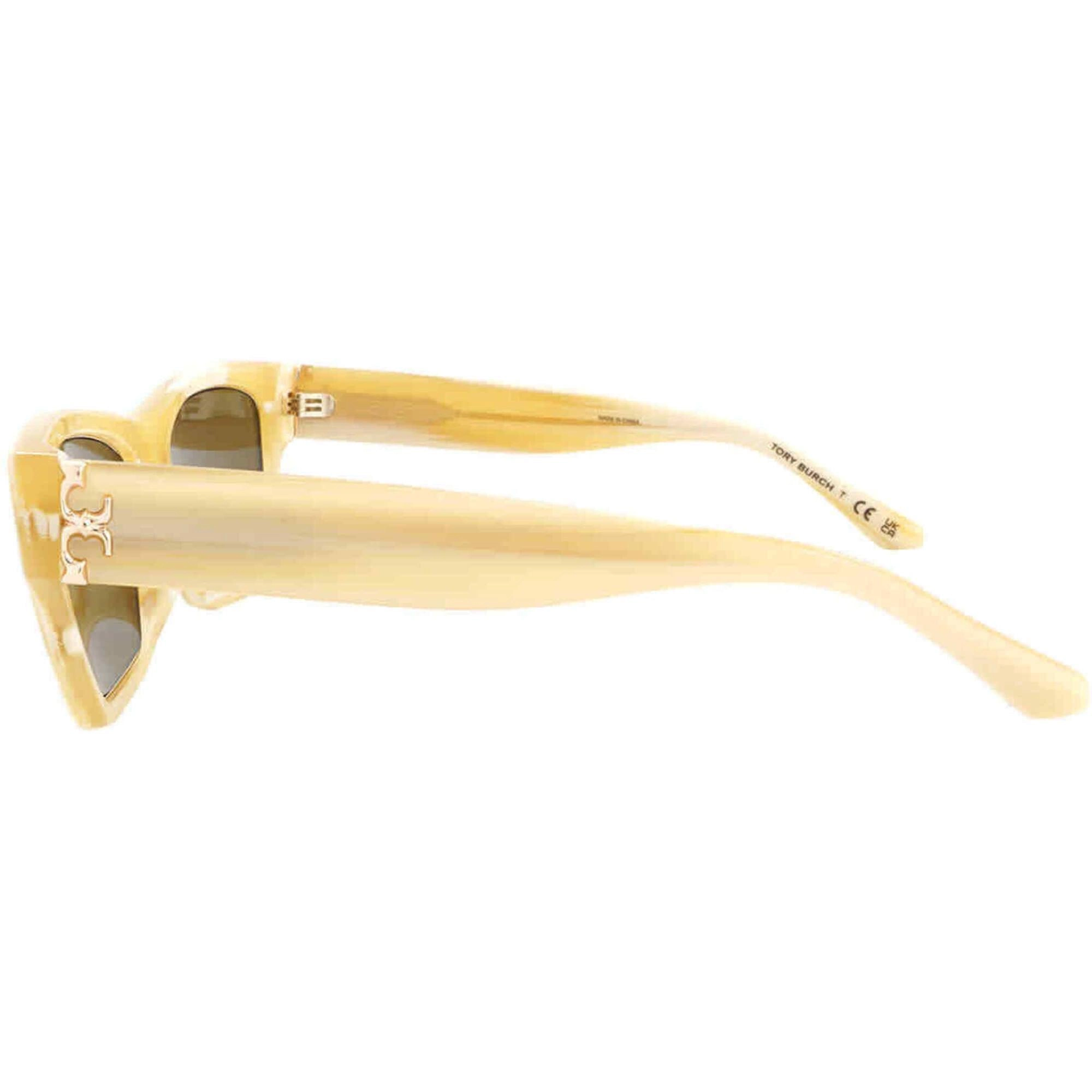 Tory Burch Women's Sunglasses - Ivory Horn Plastic Cat Eye Frame | 7186U 18907353
