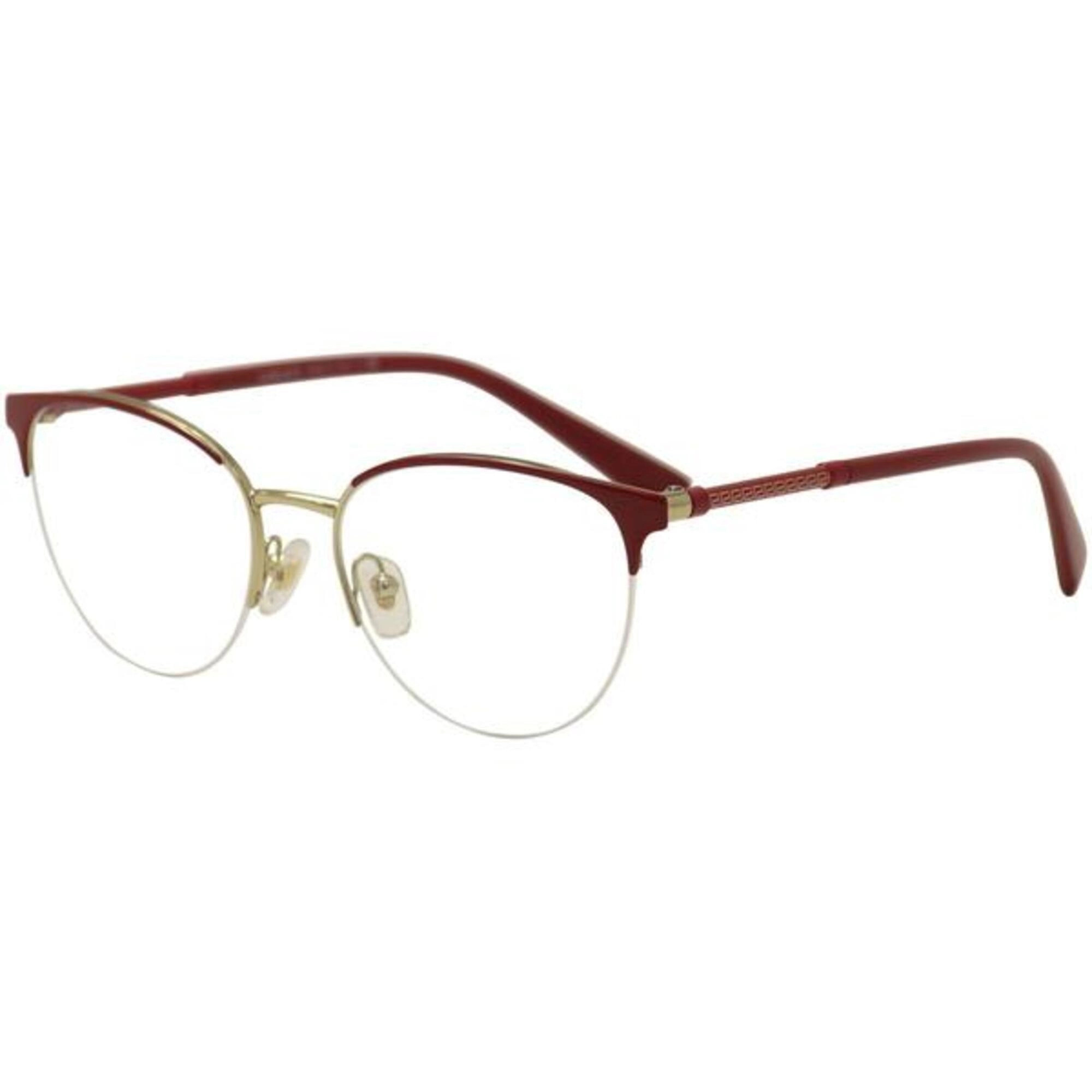 Versace Women's Eyeglasses - Red Pale Gold Metal Oval Frame | VERSACE 0VE1247 1408
