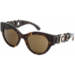Versace Women's Sunglasses - Full Rim Havana Plastic Cat Eye Frame | VE4408 108/73