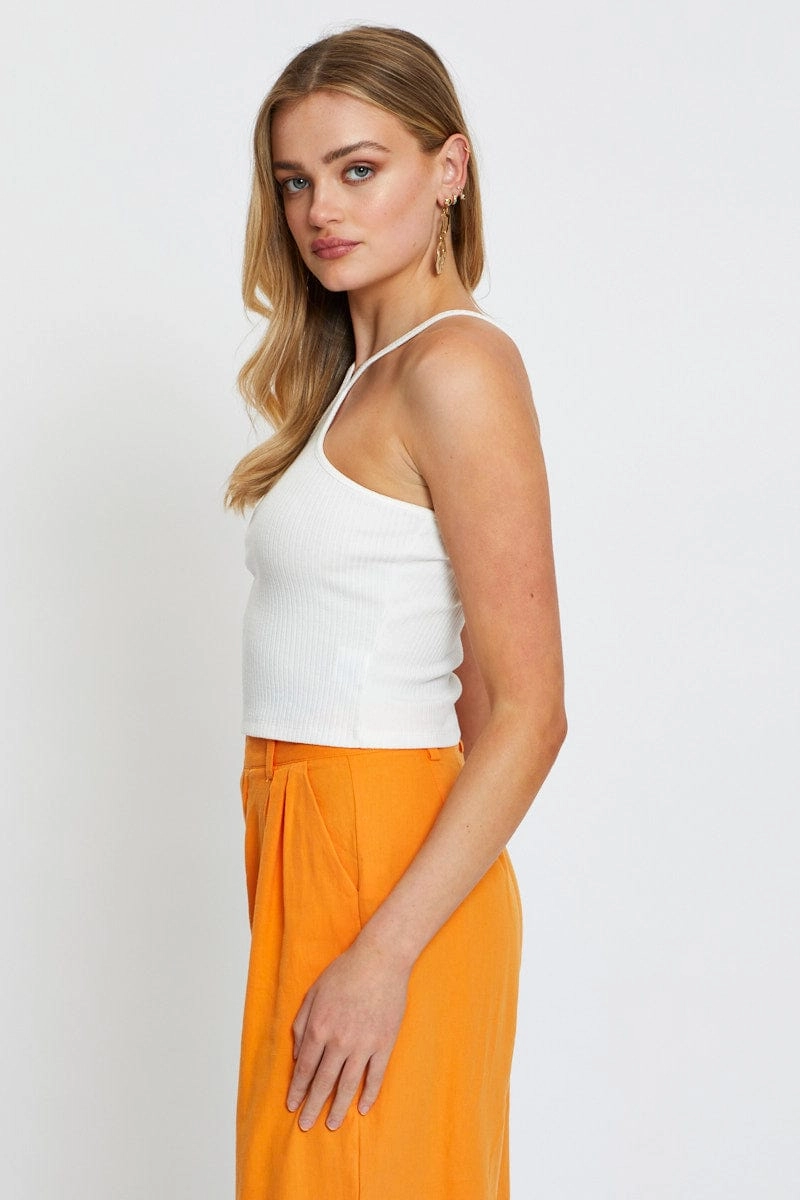 White Halter Top