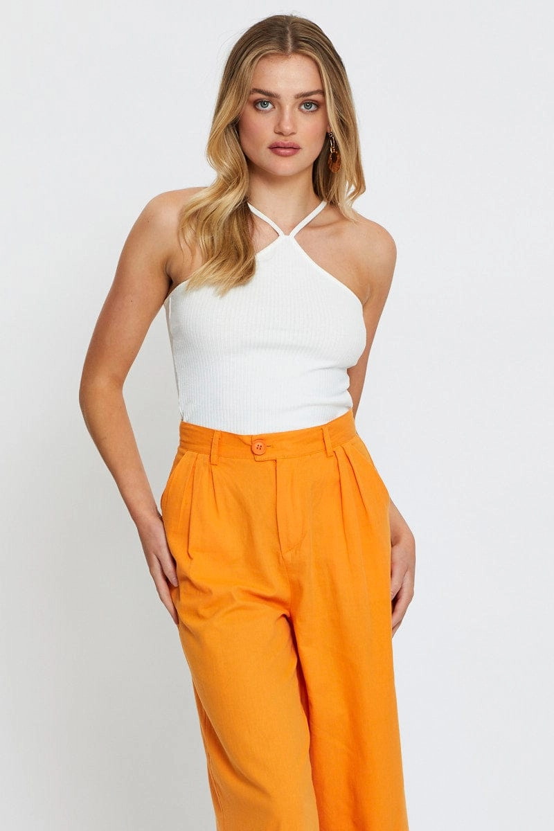 White Halter Top