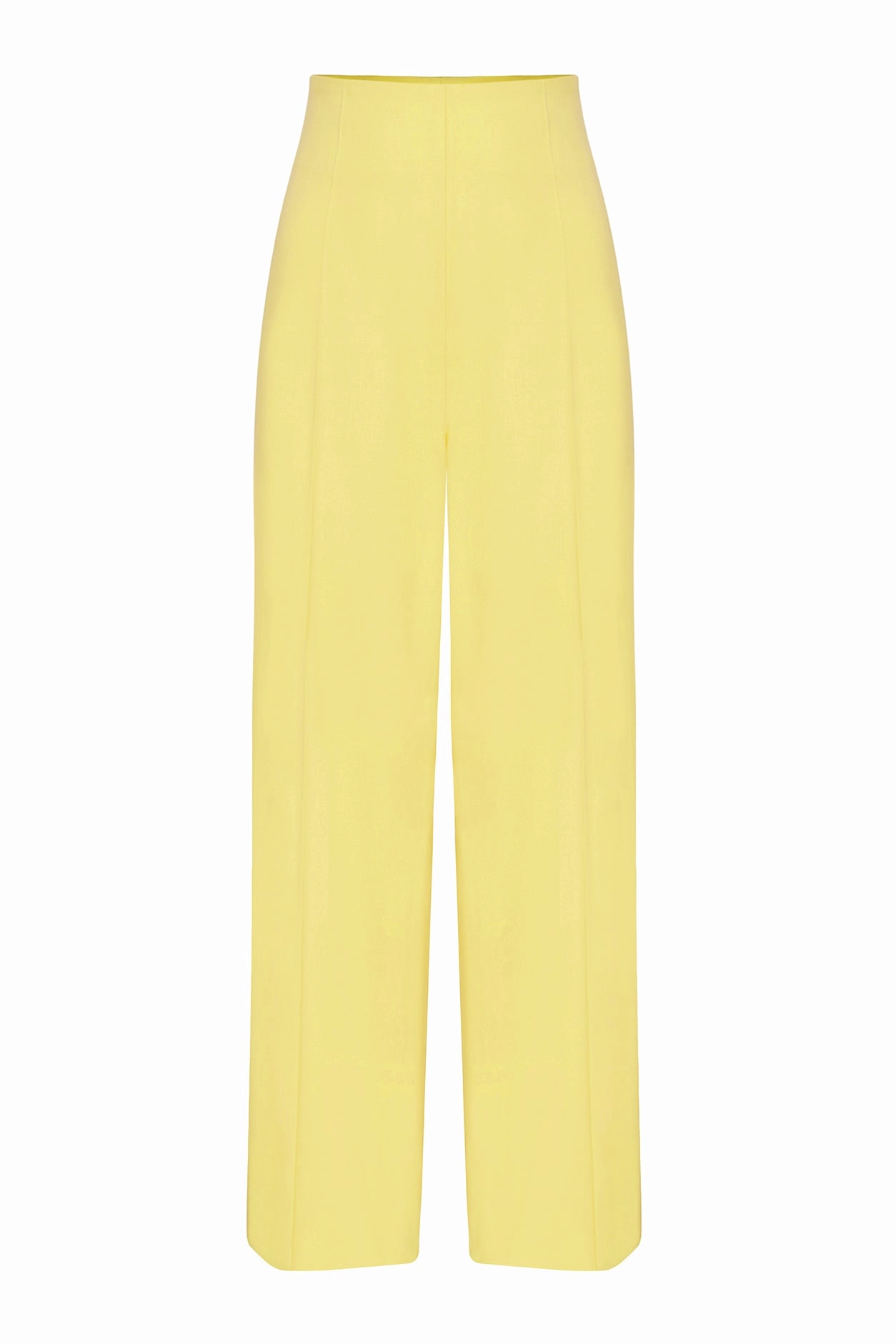 Wide Leg Trousers in Plain Summer Yellow - Paloma