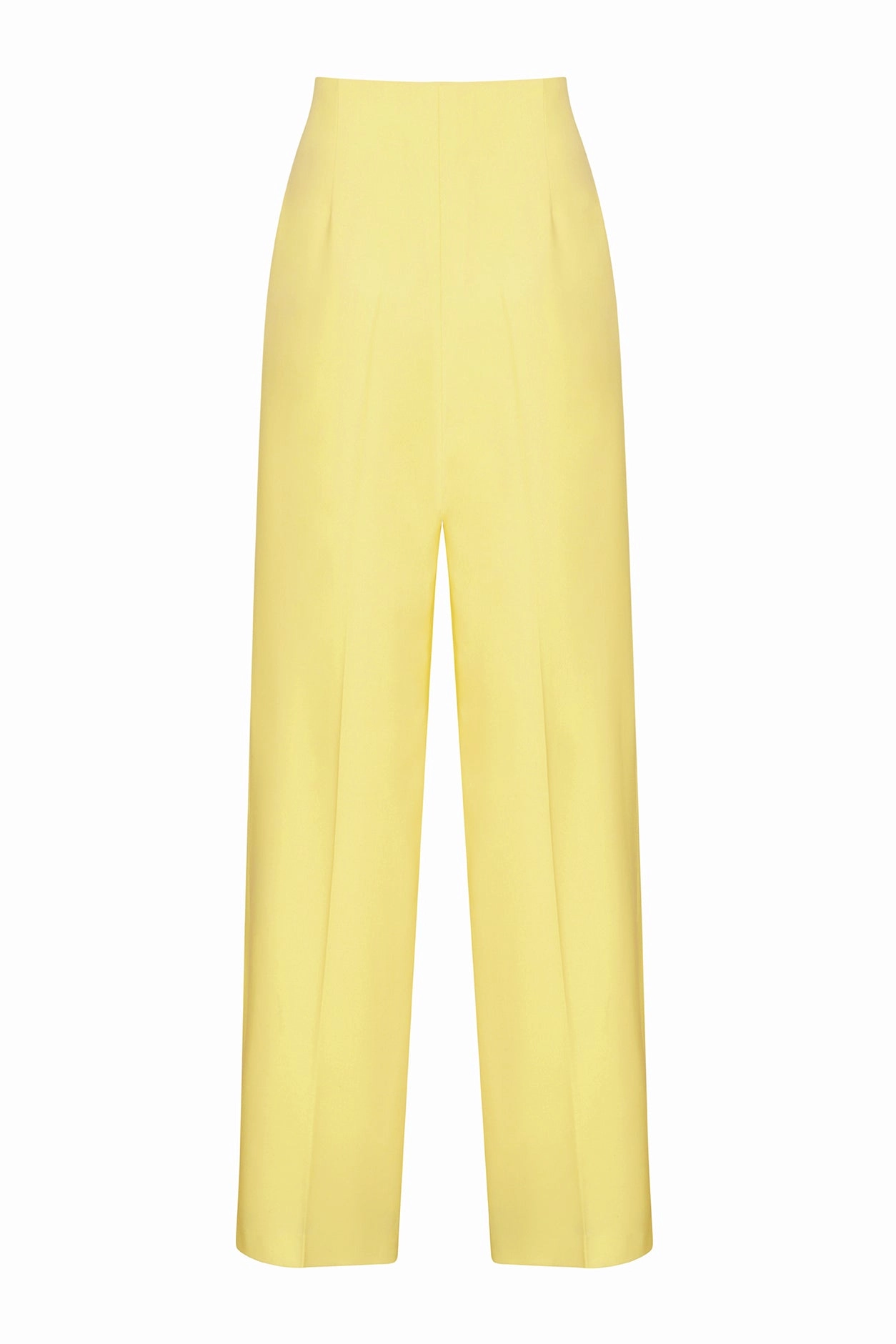 Wide Leg Trousers in Plain Summer Yellow - Paloma