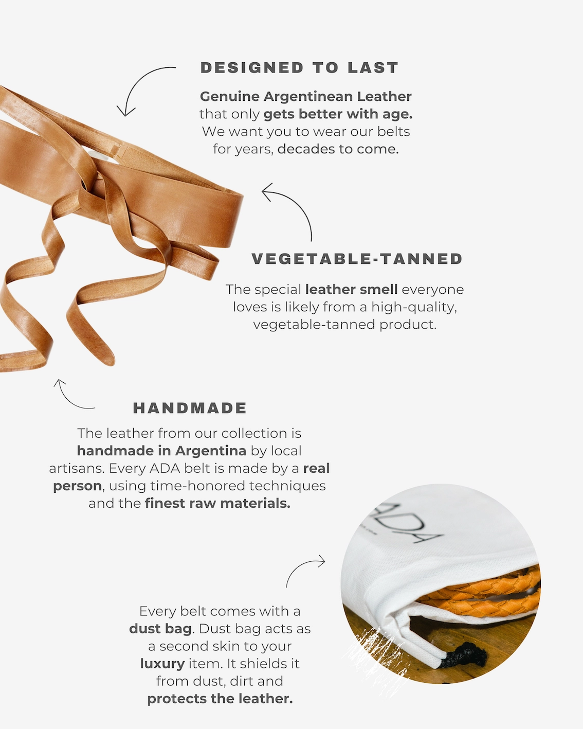 Wrap Leather Belt - Taupe