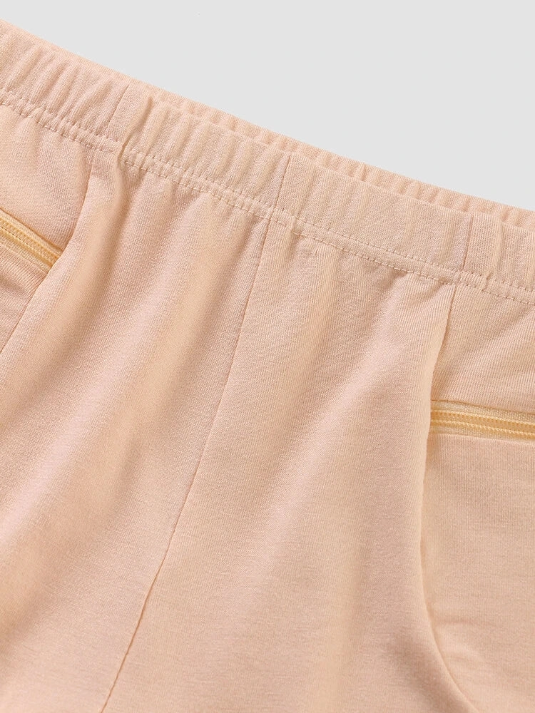Zip Pocket Lace-Trimmed Leggings Safety Boyshorts