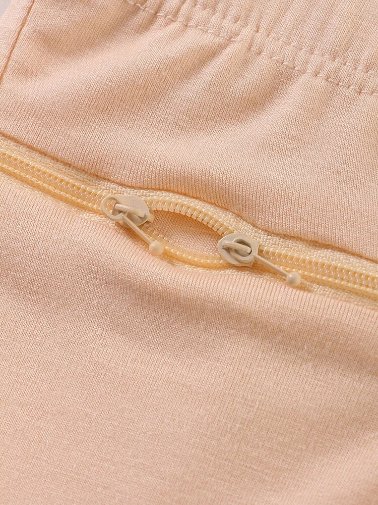 Zip Pocket Lace-Trimmed Leggings Safety Boyshorts