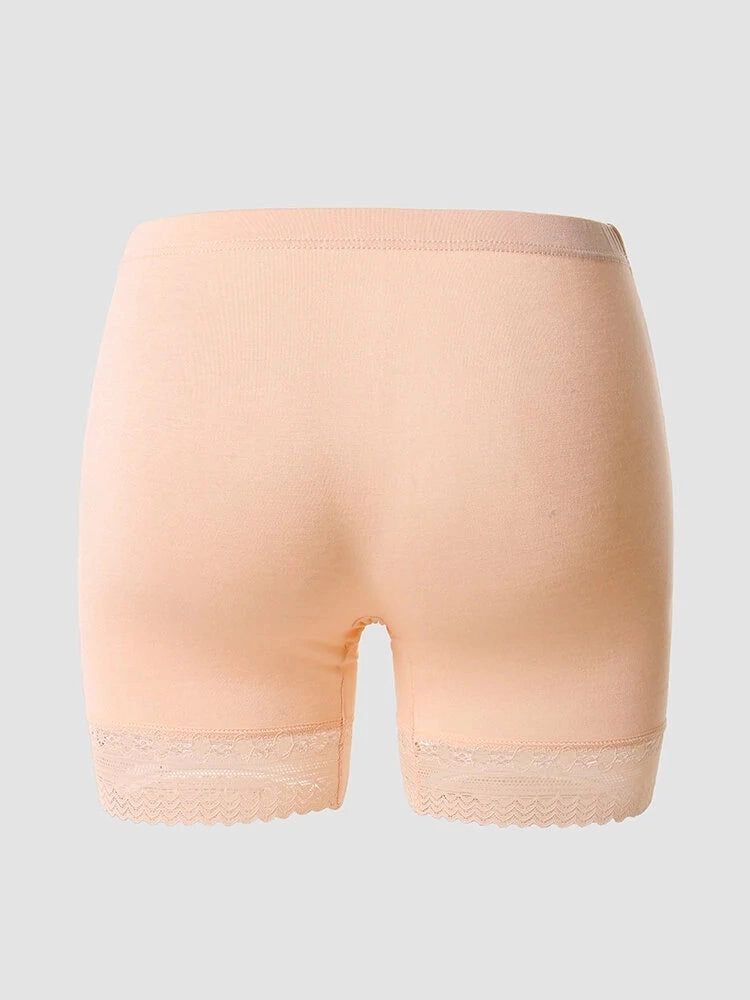 Zip Pocket Lace-Trimmed Leggings Safety Boyshorts