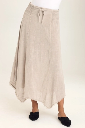 Zuri Gauze Handkerchief Casual Midi Skirt