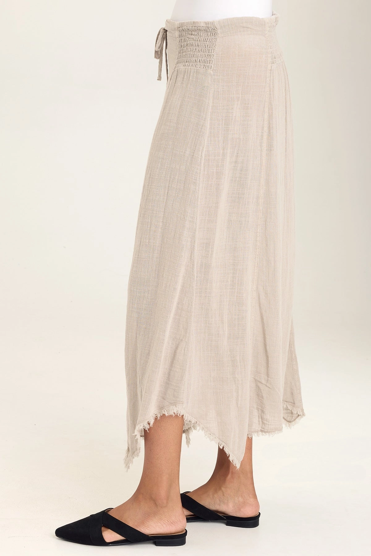 Zuri Gauze Handkerchief Casual Midi Skirt